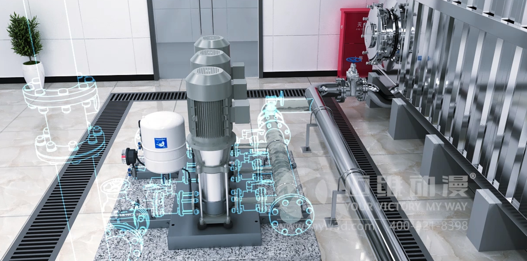 二次供水系統三維動畫(圖1) 二次供水系統三維動畫(圖1)