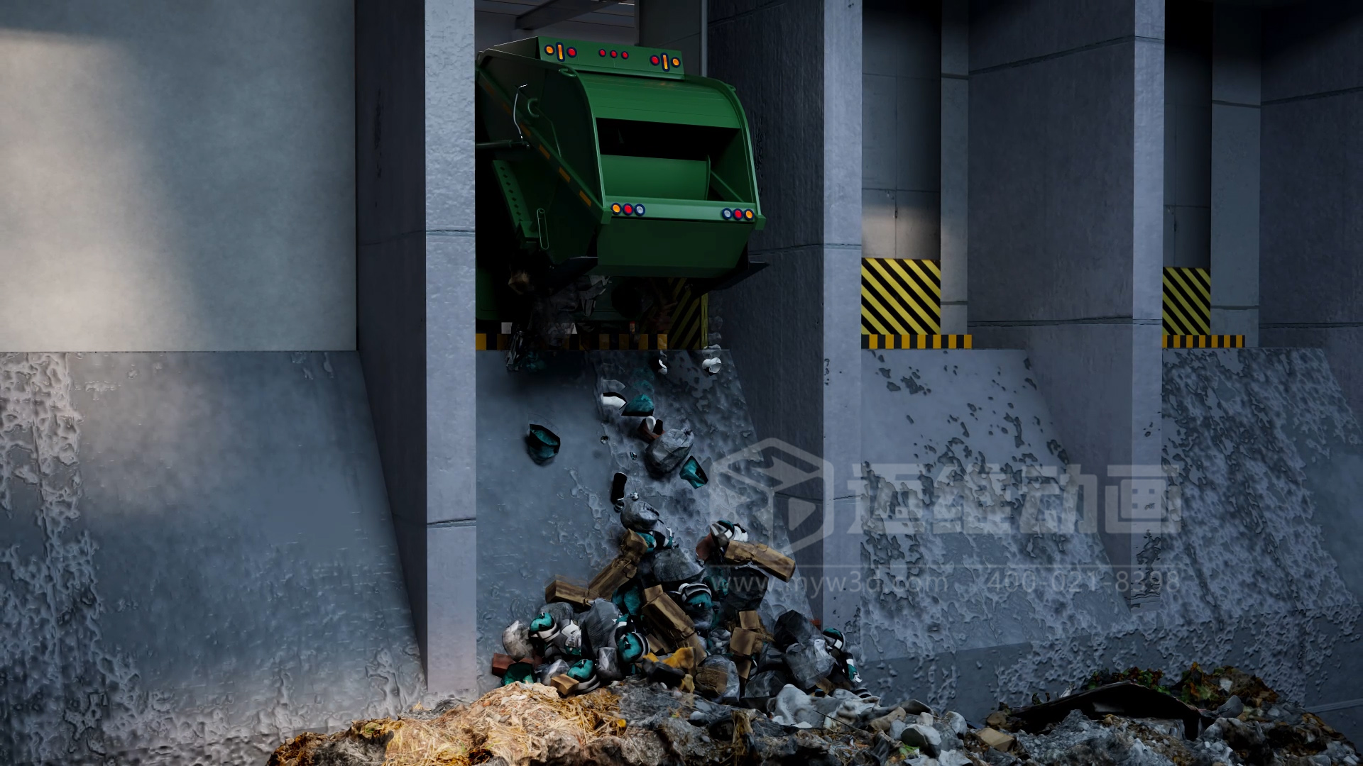 生活垃圾焚燒發電處理技術三維動畫展示(圖2)