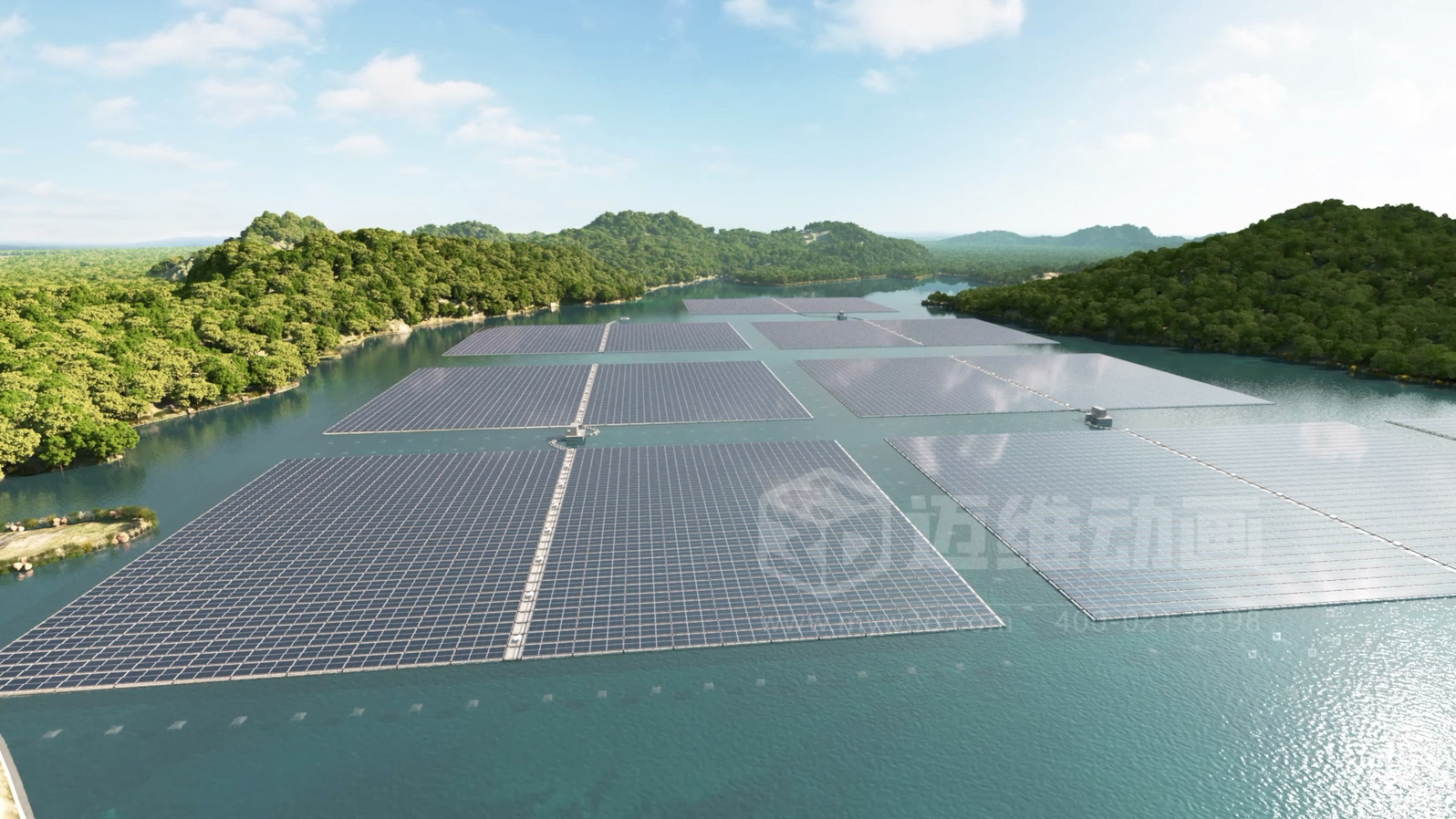 漂浮式光伏支架產品三維動畫展示(圖1) 漂浮式光伏支架產品三維動畫展示(圖1)