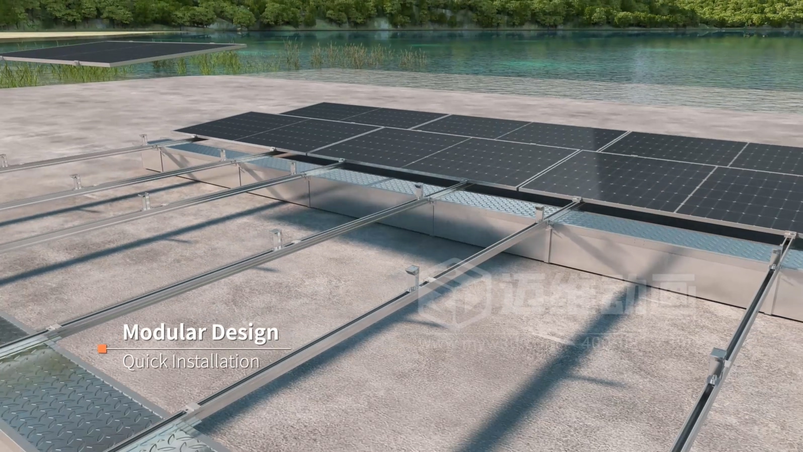 漂浮式光伏支架產品三維動畫展示(圖2) 漂浮式光伏支架產品三維動畫展示(圖2)