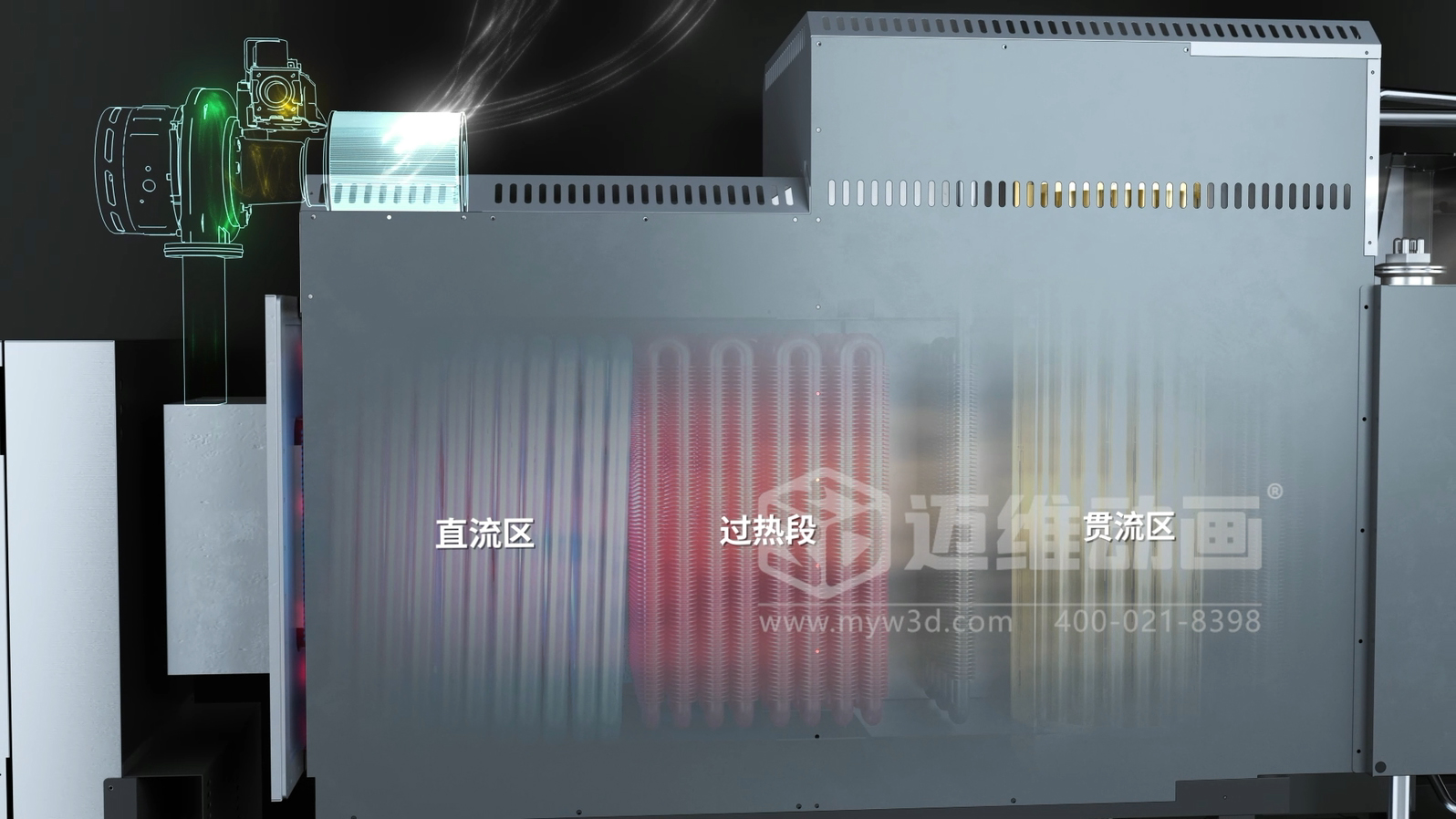 超導組合蒸汽熱力機產品三維動畫展示(圖2)